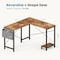 Simple Deluxe L Shaped Desk Gaming Computer 50 Inch Reversible Corner Table PC Work Table for Writing Study Stude 3A88DESKL02RUST01 - alternate 5