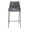 Homeroots Set of Two 30" Dark Gray And Black Faux Leather And Steel Bar Height Bar Chairs 555676 - alternate 9
