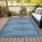 Homeroots 9' X 12' Artichoke Green And Blue Striped Washable Indoor Outdoor Area Rug 631471 - alternate 8