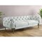 Homeroots 96" Light Slate Gray Top Grain Leather Sofa With Gold Legs 491346 - alternate 6