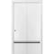 Sartodoors Sliding Closet Bi-fold Doors, Planum 0012 White Silk and Aluminum Strips, Sturdy Tracks Moldings Tr PLANUM0012BF-WS-56 x 96 (2* 28x96) - alternate 1