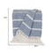 Homeroots Blue Woven Cotton Striped Throw Blanket 478681 - alternate 5