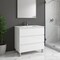 Homeroots 32" White Wood Freestanding Bathroom Vanity With White Sink And Three Drawers 624143 - alternate 5