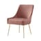 Homeroots Set of Two Blush And Gold Upholstered Velvet Dining Side Chairs 535382 - alternate 7