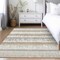 Homeroots 3' X 5' Ivory Gray And Beige Striped Washable Indoor Outdoor Area Rug 598358 - alternate 7