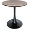 Leisuremod Bristol 27 in Round Dining Table - MDF Wood Top with Black Iron Pedestal Base BTBL-27DBR - alternate 1