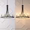 Jonathan Y Dante 30" 11-Light Transitional Modern Iron Adjustable Wagon Wheel LED Chandelier w/Downlight, Black/ JYL2506A - alternate 9