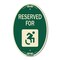 Signmission Reserved For With Accessible Symbol, 12 Inch X 18 Inch Architectural Oval, Heavy Gauge Aluminum A-OV-G-1218-9908 - alternate 1