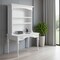 Homeroots 47" White Solid Wood Computer Desk With Hutch With Two Drawers 397849 - alternate 9