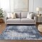 Homeroots 9' X 12' Navy Blue And Sky Blue Abstract Washable Indoor Outdoor Area Rug 587294 - alternate 8