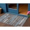 Homeroots 3' X 5' Chocolate Blue And Beige Striped Washable Indoor Outdoor Area Rug 616646 - alternate 1