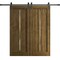 Sartodoors Modern Double Barn Door 48 x 80 inches, Ego 5014 Marble Oak, 13FT Rail Track Set, Solid Panel Int EGO5014DB-DMR-48 - alternate 1