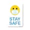 Signmission PSA, Stay Safe Smiley Face W/ Mask, 18in X 12in Peel And Stick Wall Graphic, OS-NS-RD-1218-25348 OS-NS-RD-1218-25348 - alternate 1