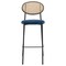 Leisuremod Euston Modern Wicker Bar Stool With Black Steel Frame, Navy Blue, 2PK EC29NBU2 - alternate 7
