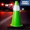 Dsv Standard Traffic Safety Cone 18 in with Heavy Black Base and Reflective Collar 1 PK, Green, PVC 97118G - alternate 3