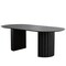 Homeroots 86" Black Wood Double Pedestal Base Oval Dining Table 720671 - alternate 1