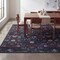 Jonathan Y Primrose Art Nouveau Floral Border Non-Slip Machine-Washable Dark Green/Multi 9ft x 12ft Area Rug BTF100D-9 - alternate 1