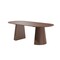 Homeroots 79" Walnut Solid Wood Double Pedestal Base Oval Dining Table 721101 - alternate 1