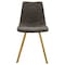 Leisuremod Markley Modern Leather Dining Chair with Gold Legs, Grey, 4PK MCG18GR4 - alternate 6
