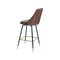 Homeroots Set of Two 26" Brown and Black and Gold Faux Leather and Metal Counter Height Swivel Bar Chairs 568249 - alternate 8
