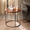 Homeroots 22" Brown and Black Reclaimed Wood and Metal Round Frame End Table 632688 - alternate 6