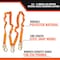 Malta Dynamics 4.5ft - 6ft DOUBLE LEG STRETCH INTERNAL SHOCK ABSORBING LANYARD WITH 3 STEEL SNAP HOOKS C5106 - alternate 7