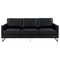Leisuremod Lincoln Upholstered Leather Sofa with Gold Frame, Black LA83BL-L - alternate 5