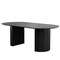 Homeroots 86" Black Wood Double Pedestal Base Oval Dining Table 720672 - alternate 1