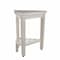 Homeroots Compact Teak Corner Shower Stool With Shelf In Whitewash Finish 376706 - alternate 1