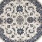 Homeroots 4' Ivory And Blue Round Floral Indoor Outdoor Area Rug 573903 - alternate 7