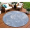 Homeroots 8' Blue And Sky Blue Round Abstract Washable Indoor Outdoor Area Rug 587472 - alternate 1