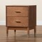 Baxton Studio Mandolin Mid-Century Ash Walnut Wood 2-Drawer Nightstand 258-14051-ZORO - alternate 8
