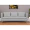 Homeroots 85" Gray Leather Sofa With Brown Legs 546411 - alternate 1