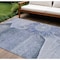 Homeroots 9' X 12' Sky Blue And Indigo Floral Washable Indoor Outdoor Area Rug 582246 - alternate 1