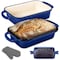 Nutrichef 9x5 in Enameled Cast Iron Loaf Pan with Lid, Enamel-Coated Baking Loaf Pan for Sourdough, Oven Safe NCCIELF2BL - alternate 1