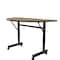 Correll Half Round Econoline TFL Flip Top Table, 48 in W, 23 in to 31 in H, Particleboard Top, Medium Oak FTM2448TFHR-06 - alternate 1