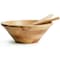 Martha Stewart Coban 3 Piece Rubber Wood Salad Bowl and Servers in Light Brown 134075.03 - alternate 6