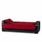 Homeroots 87" Red Polyester Convertible Futon Sleeper Sofa And Toss Pillows With Storage 607144 - alternate 9