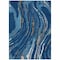Homeroots 8' X 10' Navy Blue Gold And Copper Abstract Washable Indoor Outdoor Area Rug 600243 - alternate 7
