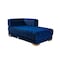 Homeroots Blue Velvet U Shaped Three Piece Sofa and Chaise Sectional With Toss Pillows 643886 - alternate 7