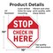 Signmission Stop Check in Here, 10 Inch X 10 Inch, Aluminum Metal Signs OC-A-10-312 - alternate 6