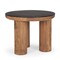 Homeroots 18" Brown And Black Reclaimed Wood Distressed Round End Table 604469 - alternate 7