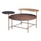 Homeroots 55" Brown Black and Gold Wood and Steel Three Tier Coffee Table 556709 - alternate 8