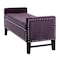 Homeroots 50" Plum and Black Upholstered Velvet Bench with Flip top 530657 - alternate 1