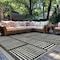 World Rug Gallery Contemporary Stripe Weather Resistant Reversible Indoor/Outdoor Rug 7 ft 10 in x 10 ft Black WR113BLACK8X10 - alternate 1
