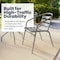 Flash Furniture Lila  Silver Metal Restaurant Stack Chair with Aluminum Slats, PK4 4-TLH-017C-GG - alternate 18