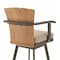 Armen Living Hazel Outdoor Patio Swivel Bar Stool in Aluminum with Teak Wood and Brown Cushion LCHABABRN30 - alternate 8