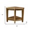 Homeroots 22" Natural Teak Corner Shower Bench With Shelf 376732 - alternate 5