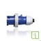 Leviton Pin & Sleeve Plug, 30 A, 250V AC, Three Phase, 3 Pole, IEC Grounding, Blue, NEMA 3R, 4X, 6P, 12 430P9WLEVPIA - alternate 1