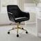 Martha Stewart Rayna Upholstered Office Chair in Black/Polished Brass CH-220921-6-BK-GLD-MS - alternate 9
